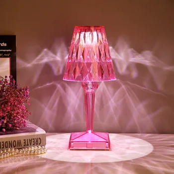 Modernių Spalvų Kristalų Stalo Lempa Deimantų Kristalų Lempa su USB Baras, Kavinė Apdailos Atmosfera Lempos Miegamojo Lovos Naktį Šviesos