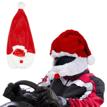Motociklo Šalmas Kalėdų Skrybėlę Padengti Juokinga Santa Claus Šalmas Pliušinis Bžūp Naujųjų Metų Kalėdos Cosplay Dovanos Lauko Šalies Prekių 3Pcs