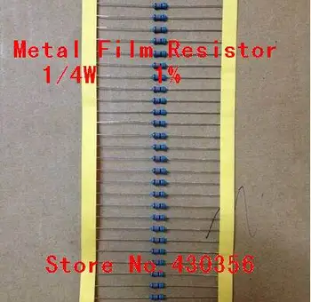 Nemokamas Pristatymas 100vnt/daug 0.25 W Metalo Kino Rezistorius +-1% 1.5 K omų 1k5 1/4W